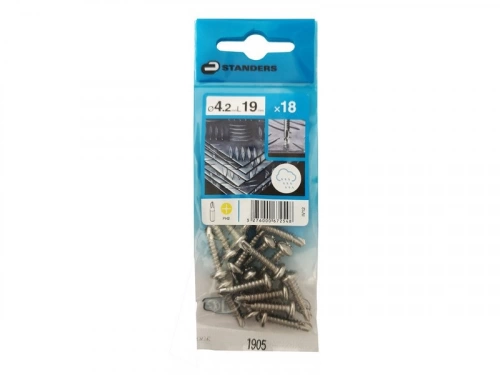 Lot De 18 Vis Autoperceuse Inox Tête Ronde Phillips Standers X L.19 Mm