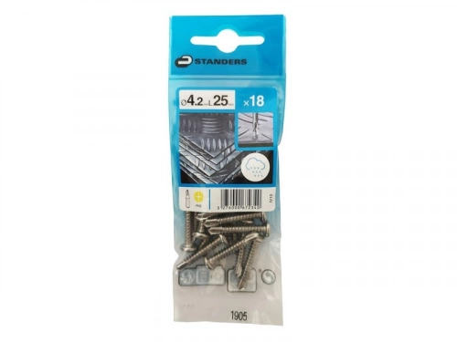 Lot De 18 Vis Autoperceuse Inox Tête Ronde Phillips Standers X L.25 Mm
