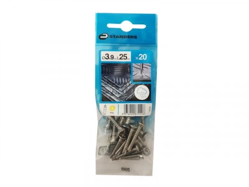 Lot De 20 Vis Autoperceuse Inox Tête Fraisée Phillips Standers X L.25 Mm