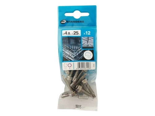 Lot De 12 Vis Autoperceuse Inox Hexagonal Hexagonal Standers X L.25 Mm