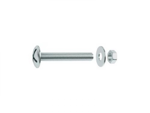 Lot De 20 Boulons Tête Ronde Acier Zingué, L.10 X Diam.4 Mm Standers