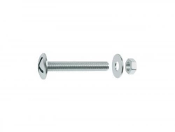 Lot De 20 Boulons Tête Ronde Acier Zingué, L.20 X Diam.4 Mm Standers