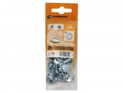 Lot De 15 Boulons Tête Ronde Acier Zingué, L.16 X Diam.5 Mm Standers