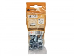 Lot De 4 Boulons Tête Ronde Acier Zingué, L.30 X Diam.8 Mm Standers