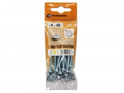 Lot De 15 Boulons Tête Cylindrique Acier Zingué, L.40 X Diam.4 Mm Standers