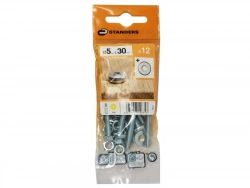 Lot De 12 Boulons Tête Cylindrique Acier Zingué, L.30 X Diam.5 Mm Standers