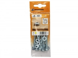 Lot De 6 Boulons Tête Cylindrique Acier Zingué, L.60 X Diam.5 Mm Standers
