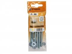 Lot De 6 Boulons Tête Cylindrique Acier Zingué, L.80 X Diam.5 Mm Standers