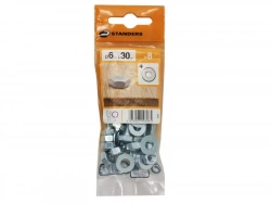 Lot De 8 Boulons Tête 6 Pans Acier Zingué, L.30 Standers