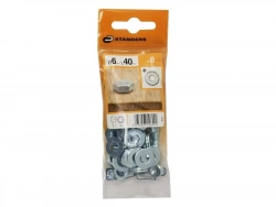 Lot De 8 Boulons Tête 6 Pans Acier Zingué, L.40 Standers
