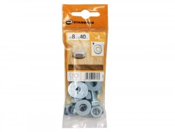 Lot De 4 Boulons Tête 6 Pans Acier Zingué, L.40 X Diam.8 Mm Standers