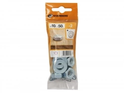 Lot De 2 Boulons Tête 6 Pans Acier Zingué, L.50 X Diam.10 Mm Standers