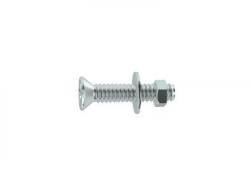 Lot De 6 Boulons Tête Autofraisée Plate Acier Zingué, L.80 X Diam.5 Mm Standers