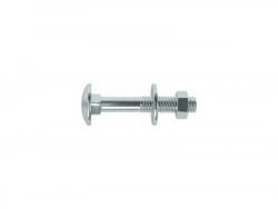 Lot De 6 Boulons Tête Ronde Et Cou Carré Acier Zingué, L.30 X Diam.5 Mm Standers