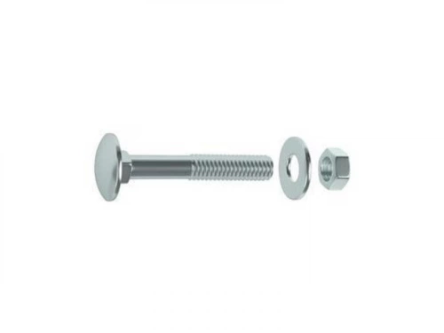 Lot De 2 Boulons Tête Ronde Et Cou Carré Acier Zingué, L.70 X Diam.8 Mm Standers