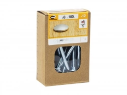 Lot De 12 Boulons Tête Ronde Et Cou Carré Acier Zingué, L.100 Standers