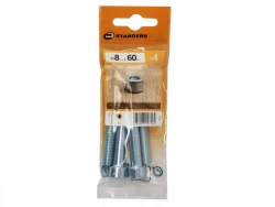 Lot De 4 Vis Pas Métrique Tête Cylindrique Bombée Acier Zingué, L.60 Standers