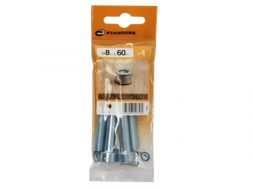 Lot De 4 Vis Pas Métrique Tête Cylindrique Bombée Acier Zingué, L.60 Standers