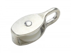 Poulie À Oeil Fixe Zamak Nickelé, Standers, Diam.30 X L.75 X L.30 Mm