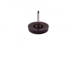 Lot de 4 patins plastique  à clou  marron 19mm