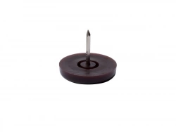 Lot de 4 patins plastique  à clou  marron 25mm