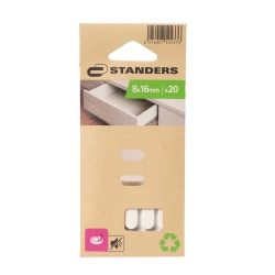 Assortiment 20 patins de pied de meuble en plastique adhésif STANDERS l.8 x 16 m