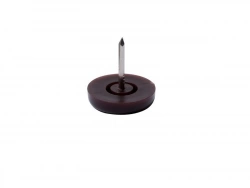 Lot 32 patins+clou plastique marron 20mm