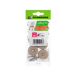 Lot de 4 patins feutre à visser  beige d28mm