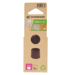 Lot de 4 embouts enveloppant plastique STANDERS noir 20mm