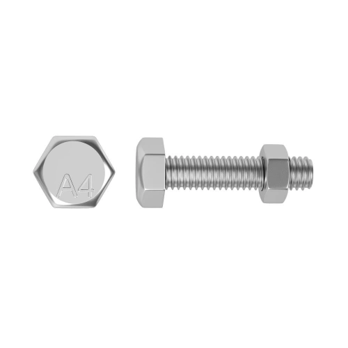 Sachet de 6 boulons inox, tête 6 pans hexagonal, STANDERS, L.20 mm