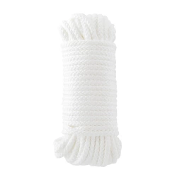 Corde polypropylène tressée creuse blanche diamètre 8mm x l20m, STANDERS