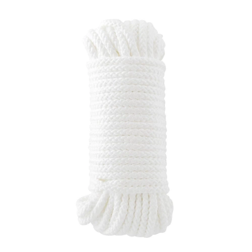 Corde polypropylène tressée creuse blanche diamètre 8mm x l20m, STANDERS