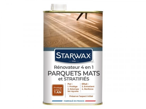 Rénovateur 4 en 1 parquets mats et stratifiés, STARWAX, 900 ml