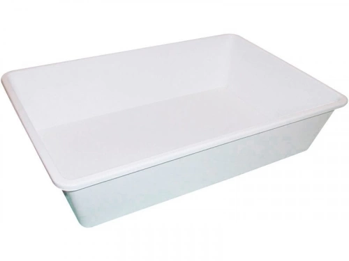 Bac alimentaire 20L polypropylène blanc 50 x 33,5 x H. 12 cm