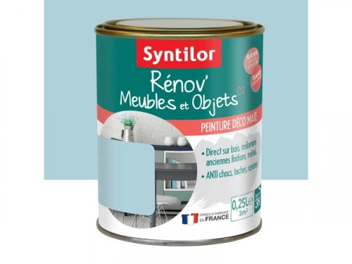Peinture meuble et boiserie Rénov' SYNTILOR bleu harmony mat 250 ml