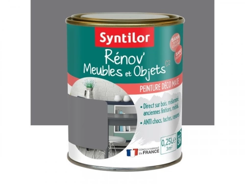 Peinture meuble et boiserie Rénov' SYNTILOR gris urbain mat 250 ml