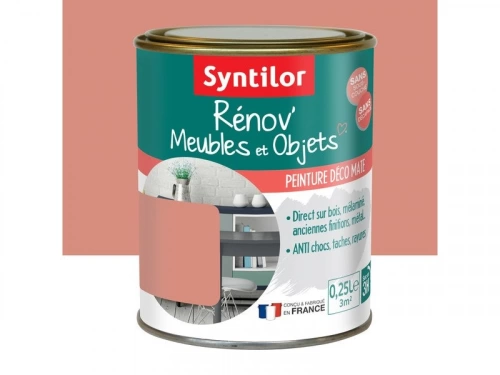 Peinture meuble et boiserie Rénov' SYNTILOR rose blush mat 250 ml
