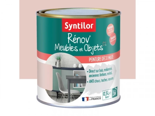 Peinture meuble et boiserie Rénov' SYNTILOR vieux rose mat 0.5 l