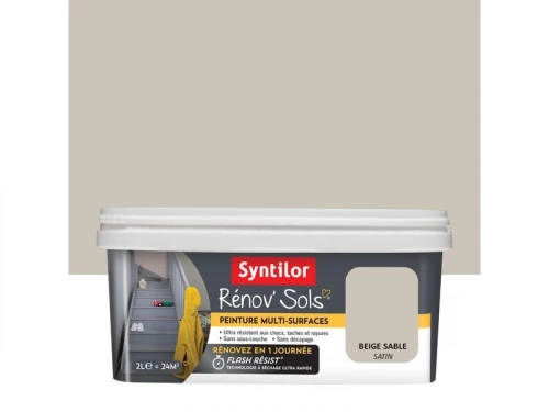 Peinture, carrelage et bois Renov soL SYNTILOR, beige sable satiné, 2L
