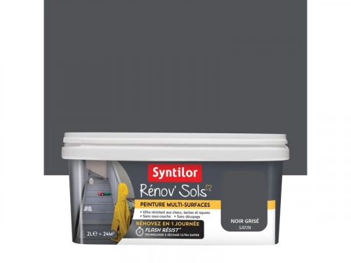 Peinture, carrelage et bois Renov soL SYNTILOR, noir grisé satiné, 2L
