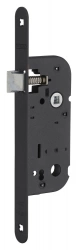 Serrure à encastrer réversible, axe 40x70 mm bec de cane, finition noir