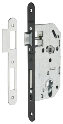 Serrure à encastrer réversible, axe 45x70 mm, pêne de 9 mm avec trou de cylindre, bicolore
