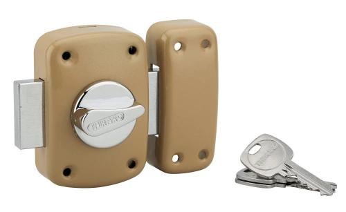 Verrou corvette bouton/cylindre, 45 mm, bronze