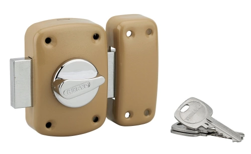 Verrou corvette bouton/cylindre, 40 mm, bronze