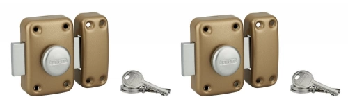 Lot de 2 verrou apache bouton/cylindre, 45 mm, doré