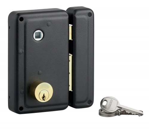 Serrure en applique THIRARD, 75 x 130mm, à poignée, vertical, ouverture à droite