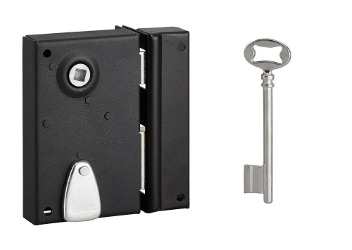 Serrure en applique THIRARD, 70 x 110mm, à poignée, vertical, ouverture à droite