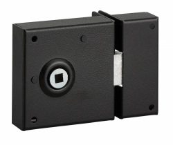 Serrure applique bec de cane THIRARD, 70x70mm, à poignée, horizontal, réversible