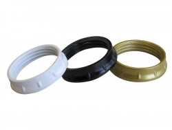 Lot De 3 Bagues Pour Douille E14 Tibelec, Plastique, Noir, Blanc Et Or