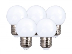 Lot de 5 ampoules led opaque E27 50 Lm = 7 W, TIBELEC